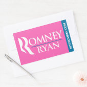 Rectangulaire Sticker du logo Romney Ryan Rectangle rose (Enveloppe)