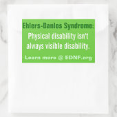 Rectangulaire Sticker du syndrome d'Ehlers-Danlos (SDE) - EDNF.o (Sac)