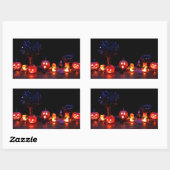 Rectangulaire Sticker éffrayant Halloween Jack-o'-Lantern (Feuille)
