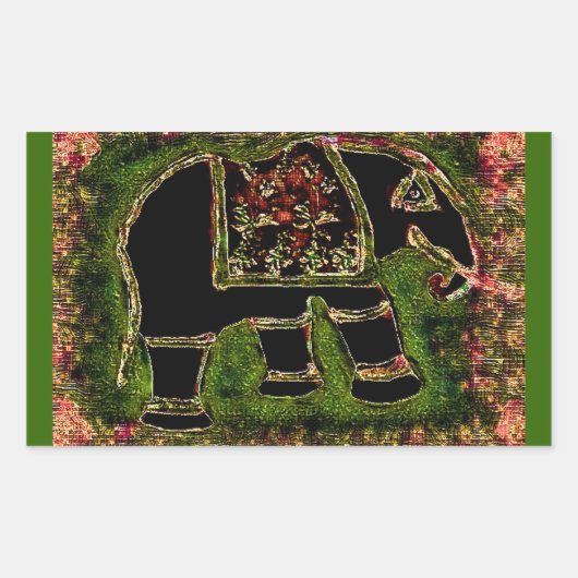 Rectangulaire Sticker Elephant3 (Devant)