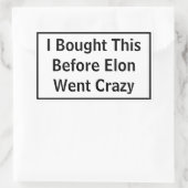 Rectangulaire Sticker Elon fou pour Tesla (Sac)