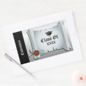 Rectangulaire Sticker en argent de la classe de graduation perso (Enveloppe)