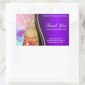 Rectangulaire Sticker en Merci Abstrait brillant violet (Sac)
