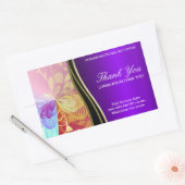 Rectangulaire Sticker en Merci Abstrait brillant violet (Enveloppe)