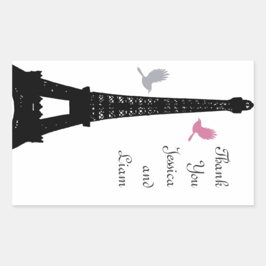 Rectangulaire Sticker en Merci Inséparable noir (Devant)
