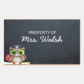 Rectangulaire Sticker enseignant personnalisé Wise Owl (Devant)