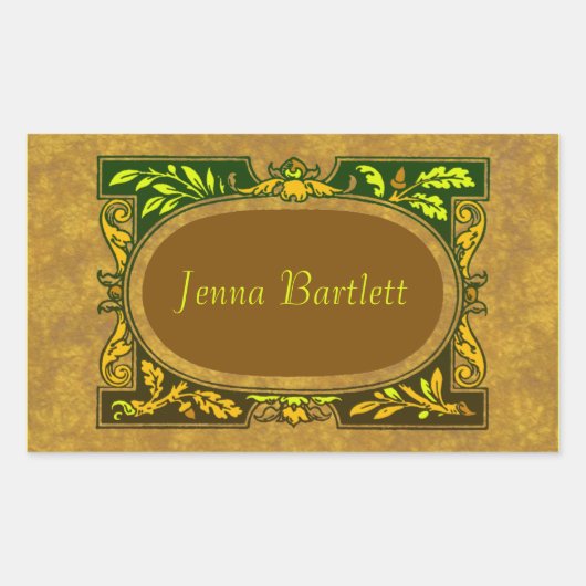 Rectangulaire Sticker Ex Libris Cartouche (Devant)