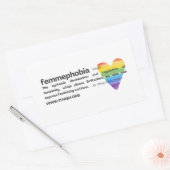 Rectangulaire Sticker FEMMEPHOBIA Coeur Arc-en-ciel (Enveloppe)