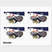 Rectangulaire Sticker Festive Badgers (Feuille)