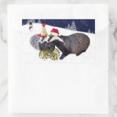 Rectangulaire Sticker Festive Badgers (Sac)