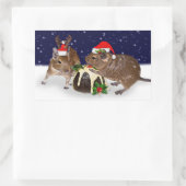 Rectangulaire Sticker Festive Degus (Sac)