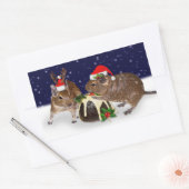 Rectangulaire Sticker Festive Degus (Enveloppe)