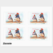 Rectangulaire Sticker Festive Finches (Feuille)