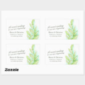 Rectangulaire sticker feuille vert printemps art mariage bonbon (Feuille)