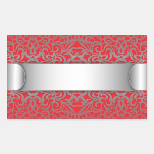 Rectangulaire Sticker Floral abstrait arrière - plan (Devant)