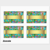 Rectangulaire Sticker Floral Abstrait Verre (Feuille)