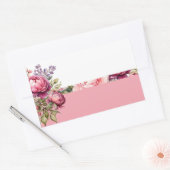 Rectangulaire Sticker floral Cottage rose (Enveloppe)