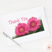 Rectangulaire Sticker floral Merci rose Gerbera Fleur marguerite (Enveloppe)