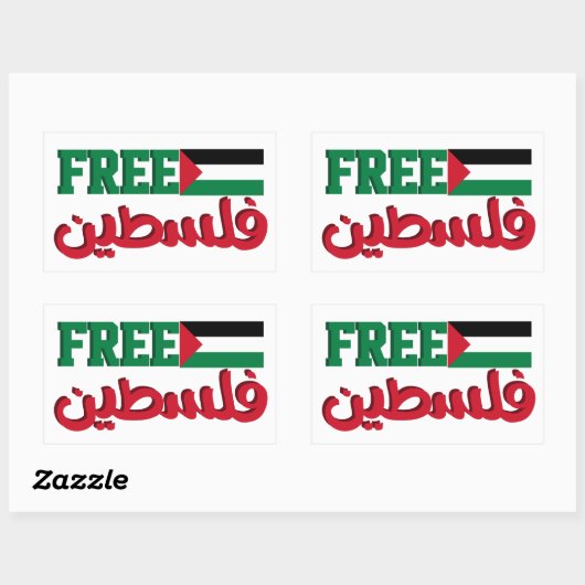 Rectangulaire Sticker Free Palestine Save Gaza (Feuille)