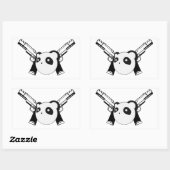 Rectangulaire Sticker Gangster Panda (Feuille)