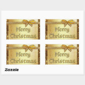 Rectangulaire Sticker Gold Joyeux Noël (Feuille)