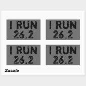 Rectangulaire Sticker Gray I Run 26.2 (Feuille)