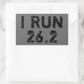 Rectangulaire Sticker Gray I Run 26.2 (Sac)