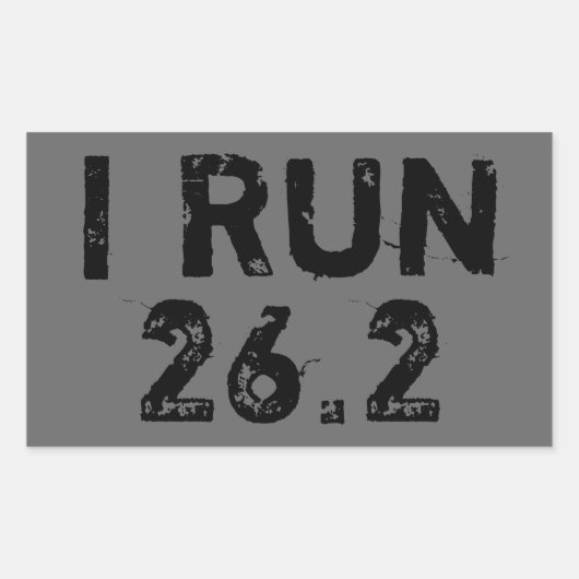 Rectangulaire Sticker Gray I Run 26.2 (Devant)