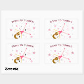 Rectangulaire Sticker Gymnastique mignonne (Feuille)