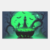 Rectangulaire Sticker Halloween Witch Cauldron (Devant)