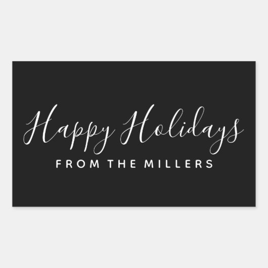 Rectangulaire Sticker Happy Holidays Script personnalisé (Devant)