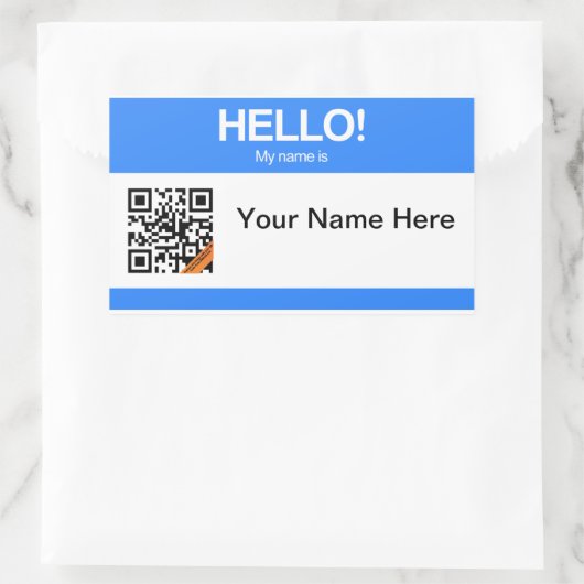 Rectangulaire Sticker Hello du code QR (Sac)
