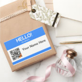 Rectangulaire Sticker Hello du code QR (Cadeaux)
