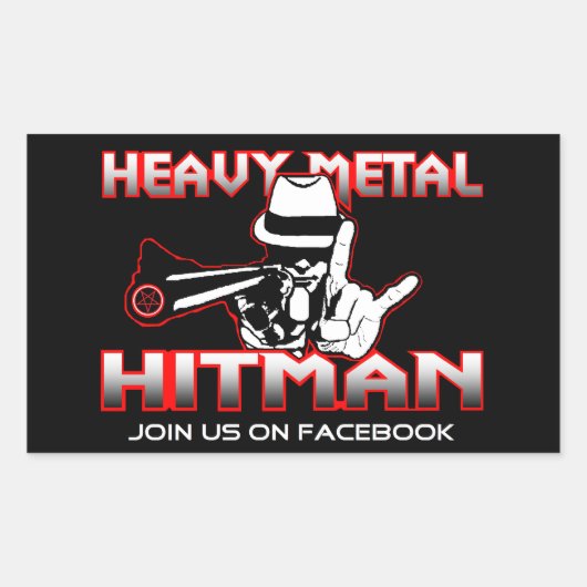 Rectangulaire Sticker Hitman en métal lourd (Devant)