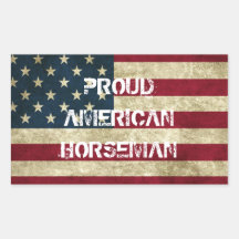 Sticker Horseman américain fier