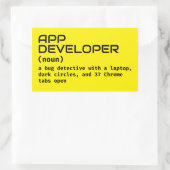 Rectangulaire Sticker Humour du développeur logiciel (Sac)