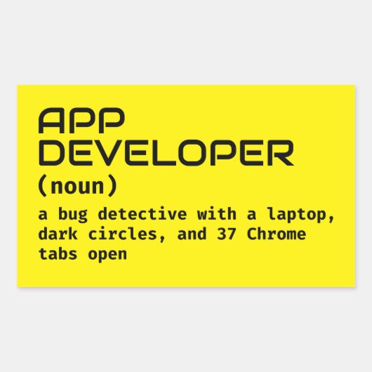 Rectangulaire Sticker Humour du développeur logiciel (Devant)