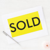 Rectangulaire Sticker immobilier VENDU pour panneau (Enveloppe)