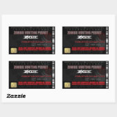 Rectangulaire Sticker international pour permis de chasse zombie (Feuille)