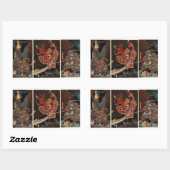 RECTANGULAIRE STICKER JAPONAIS SAMURAI (Feuille)