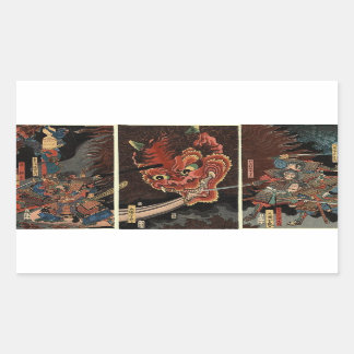 RECTANGULAIRE STICKER JAPONAIS SAMURAI