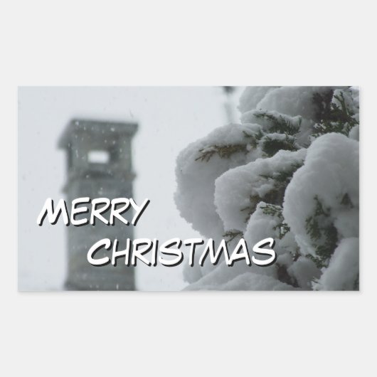 Rectangulaire Sticker Joyeux Noël (Devant)