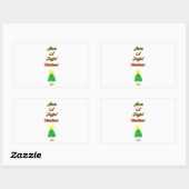 Rectangulaire Sticker Joyeux Rectangle de Noël (Feuille)