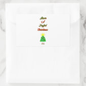 Rectangulaire Sticker Joyeux Rectangle de Noël (Sac)