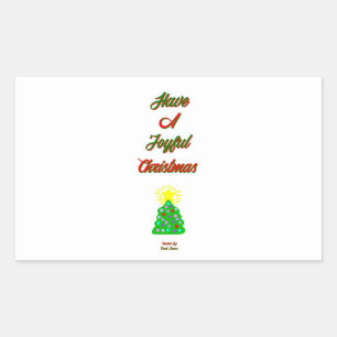 Rectangulaire Sticker Joyeux Rectangle de Noël