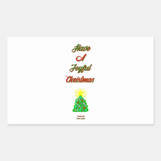 Rectangulaire Sticker Joyeux Rectangle de Noël (Devant)