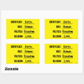 RECTANGULAIRE STICKER LIBERTÉ AMOUR (TERRE) (Feuille)