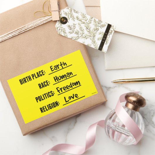 RECTANGULAIRE STICKER LIBERTÉ AMOUR (TERRE) (Cadeaux)