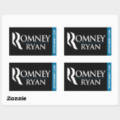 Rectangulaire Sticker Logo Romney Ryan Noir (Feuille)