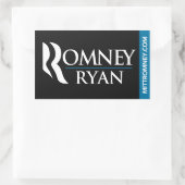Rectangulaire Sticker Logo Romney Ryan Noir (Sac)